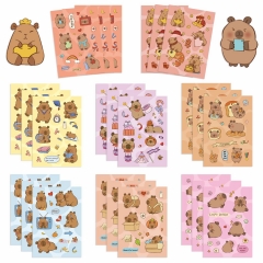 8PCS/SET Capybara Rodent Make A Face Cartoon Anime Puzzle Stickers Set