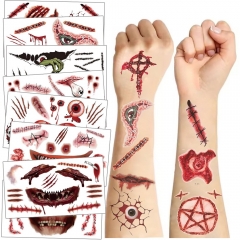 10PCS/SET Hallowmas Waterproof Temporary Tattoo Cartoon Anime Stickers Set