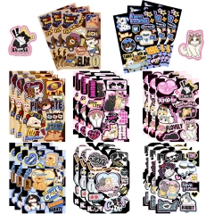 8PCS/SET Pet Spirit Make A Face Cartoon Anime Puzzle Stickers Set