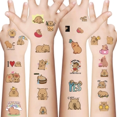 10PCS/SET Capybara Rodent Waterproof Temporary Tattoo Cartoon Anime Stickers Set