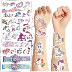 10PCS/SET Unicorn Waterproof Temporary Tattoo Cartoon Anime Stickers Set