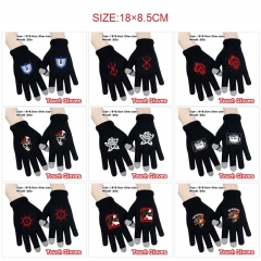 10 Styles Berserk Cartoon For Winter Warm Anime Gloves