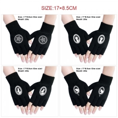 4 Styles Kuroshitsuji/Black Butler Warm Comfortable Anime Half Finger Gloves