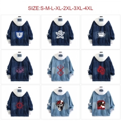 10 Styles Berserk Cartoon Anime Cowboy Hooded Hoodie