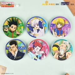 Genuine 6 Styles 75mm HUNTER×HUNTER Cartoon Pin Anime Tinplate Brooch