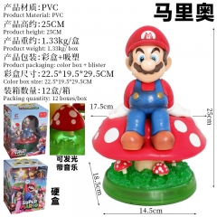 (with Light)  25cm Super Mario Bro Cartoon Anime PVC Figure