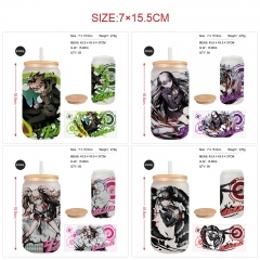 450ml 8 Styles Danganronpa: Trigger Happy Havoc Anime Glass Cup with Straw