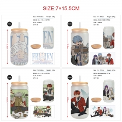 450ml 8 Styles Frieren: Beyond Journey's End Cartoon Anime Glass Cup with Straw