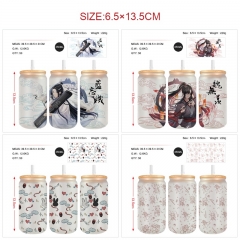 350ml 8 Styles Mo Dao Zu Shi Anime Glass Cup with Straw