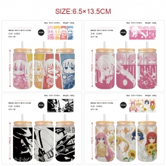 350ml 8 Styles Bocchi the Rock! Anime Glass Cup with Straw