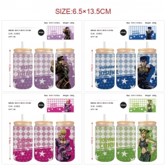 350ml 8 Styles JoJo's Bizarre Adventure Anime Glass Cup with Straw