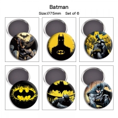 6pcs/set 2 Styles 75mm Batman Cartoon Anime Refrigerator Magnet