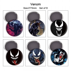 6pcs/set 2 Styles 75mm Venom Cartoon Anime Refrigerator Magnet