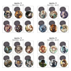 6pcs/set 6 Styles 75mm Identity V Cartoon Anime Refrigerator Magnet