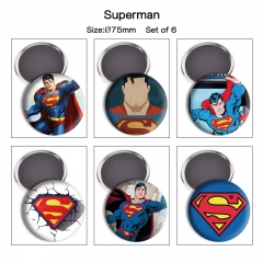 6pcs/set 2 Styles 75mm Superman Cartoon Anime Refrigerator Magnet