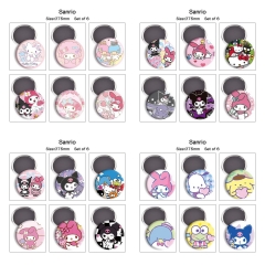 6pcs/set 7 Styles 75mm Sanrio Cartoon Anime Refrigerator Magnet