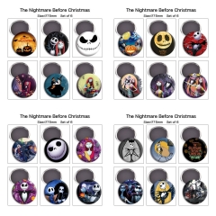 6pcs/set 4 Styles 75mm The Nightmare Before Christmas Cartoon Anime Refrigerator Magnet