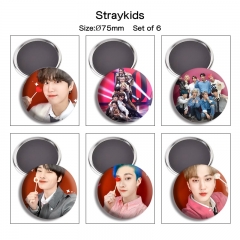 6pcs/set 2 Styles 75mm K-POP Stray Kids Cartoon Anime Refrigerator Magnet