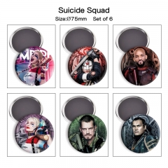 6pcs/set 2 Styles 75mm Suicide Squad Cartoon Anime Refrigerator Magnet