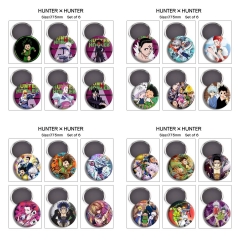 6pcs/set 6 Styles 75mm HUNTER×HUNTER Cartoon Anime Refrigerator Magnet