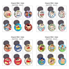 6pcs/set 7 Styles 75mm Crayon Shin-chan Cartoon Anime Refrigerator Magnet